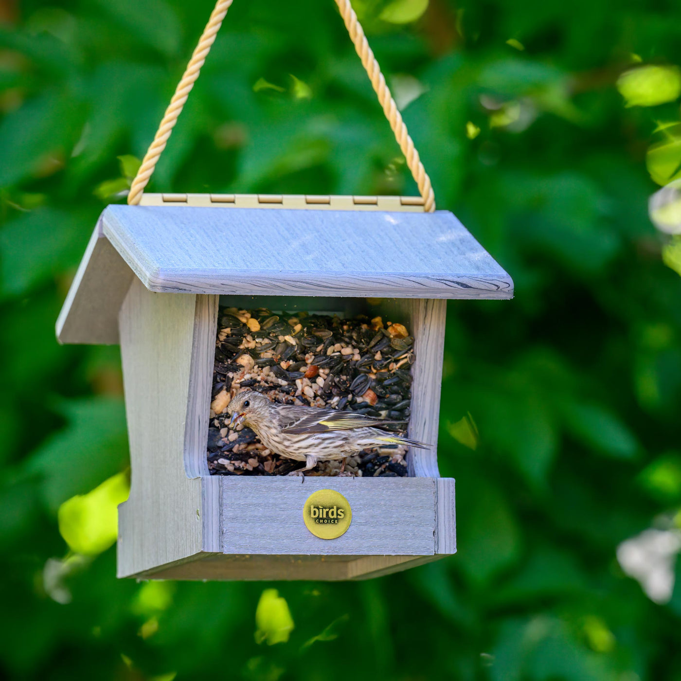 Modern Farmhouse Small Hopper Feeder in Driftwood