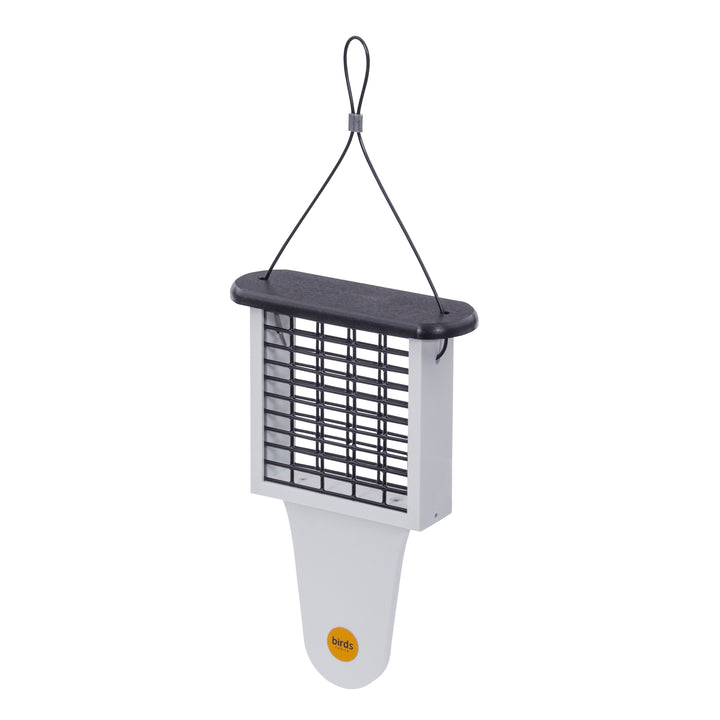 Modern Farmhouse Suet Feeder with Tail Prop in Black and White - Birds Choice