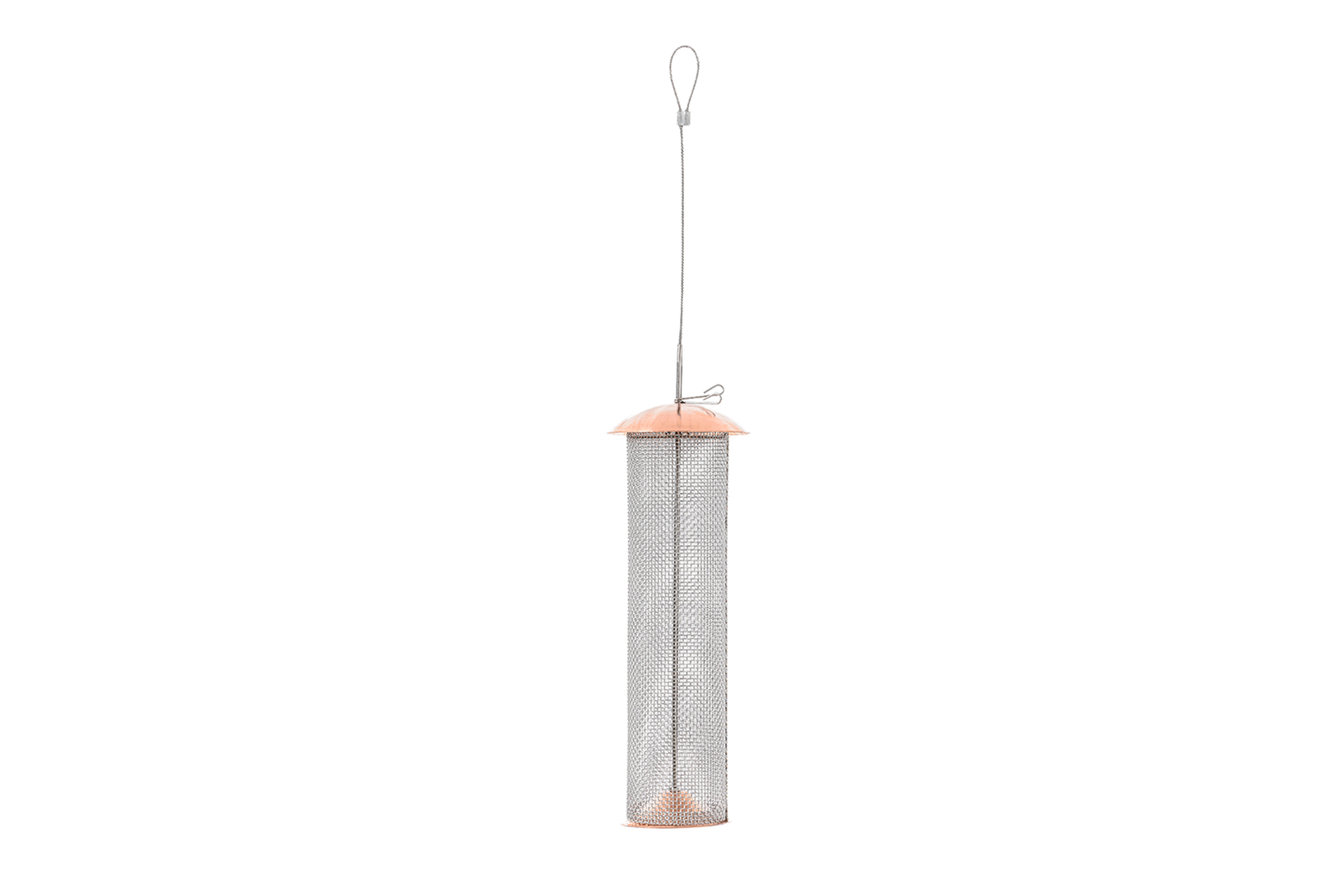 Modern Farmhouse Copper Mesh Bird Tube Feeder