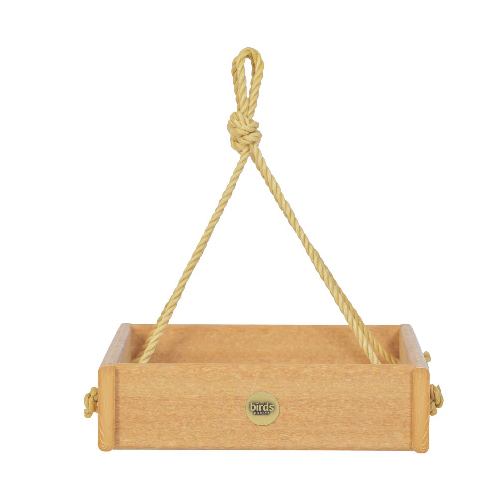 Hanging Tray Bird Feeder Spruce Creek Collection in Natural Teak Recycled Plastic - Birds Choice