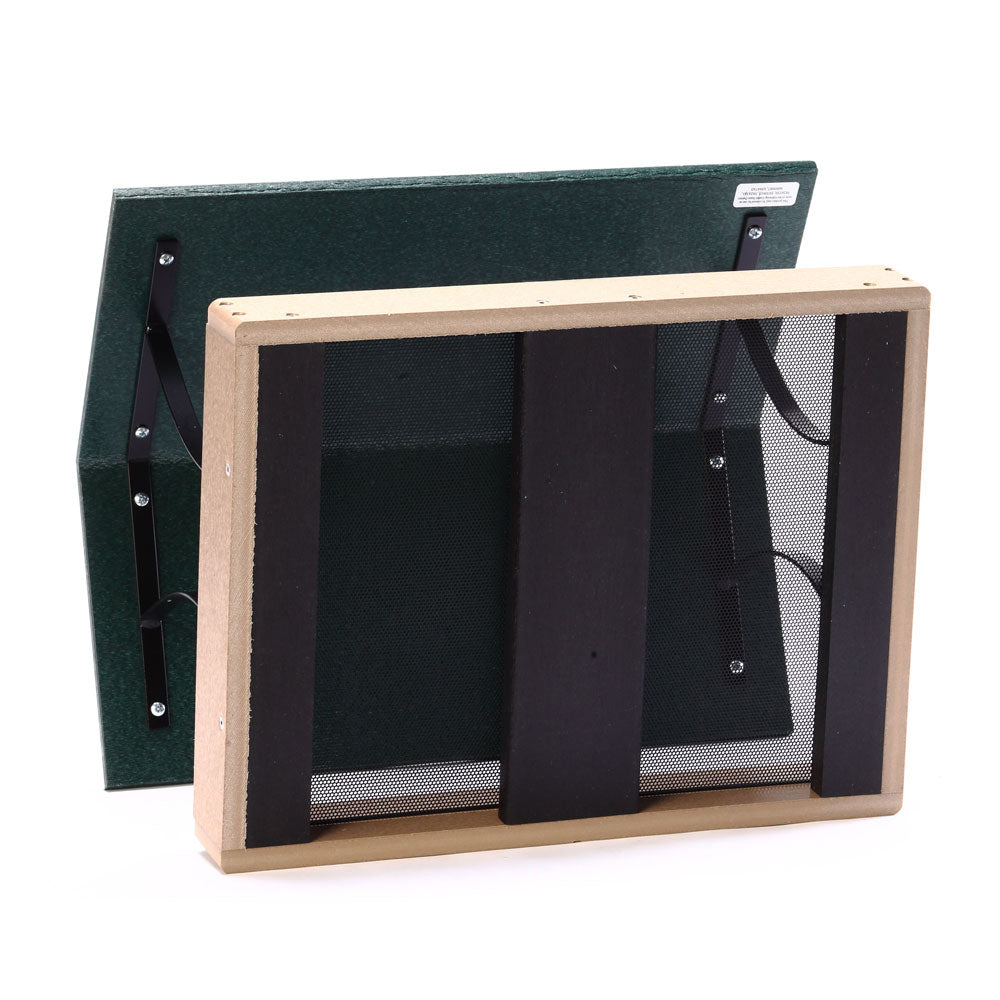 Fly-Thru Bird Feeder in Taupe and Green Recycled Plastic Medium - Birds Choice