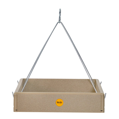 Hanging Platform Bird Feeder in Taupe Recycled Plastic Large - Birds Choice