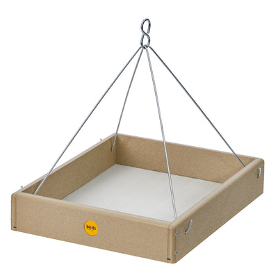 Hanging Platform Bird Feeder in Taupe Recycled Plastic Large - Birds Choice