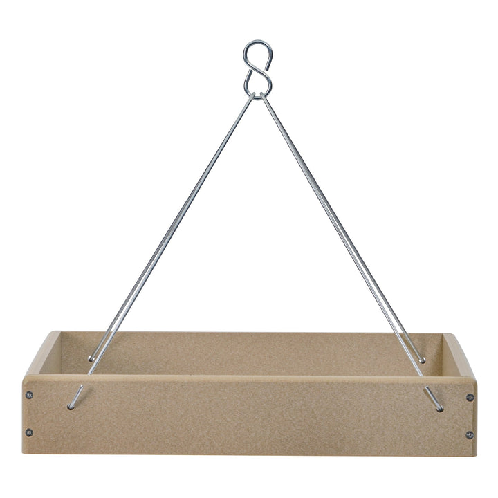 Hanging Platform Bird Feeder in Taupe Recycled Plastic Large - Birds Choice