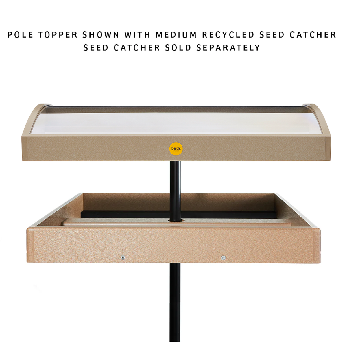 Pole Topper for Platform Bird Feeder to Protect from Weather in Taupe Recycled Plastic - Birds Choice
