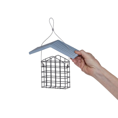Single Suet Feeder with Recycled Danish Blue Roof - Birds Choice