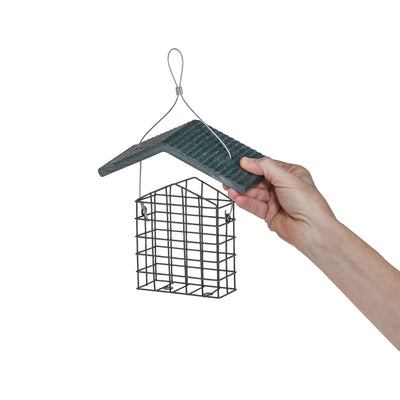 Single Suet Feeder with Recycled Evergreen Roof - Birds Choice