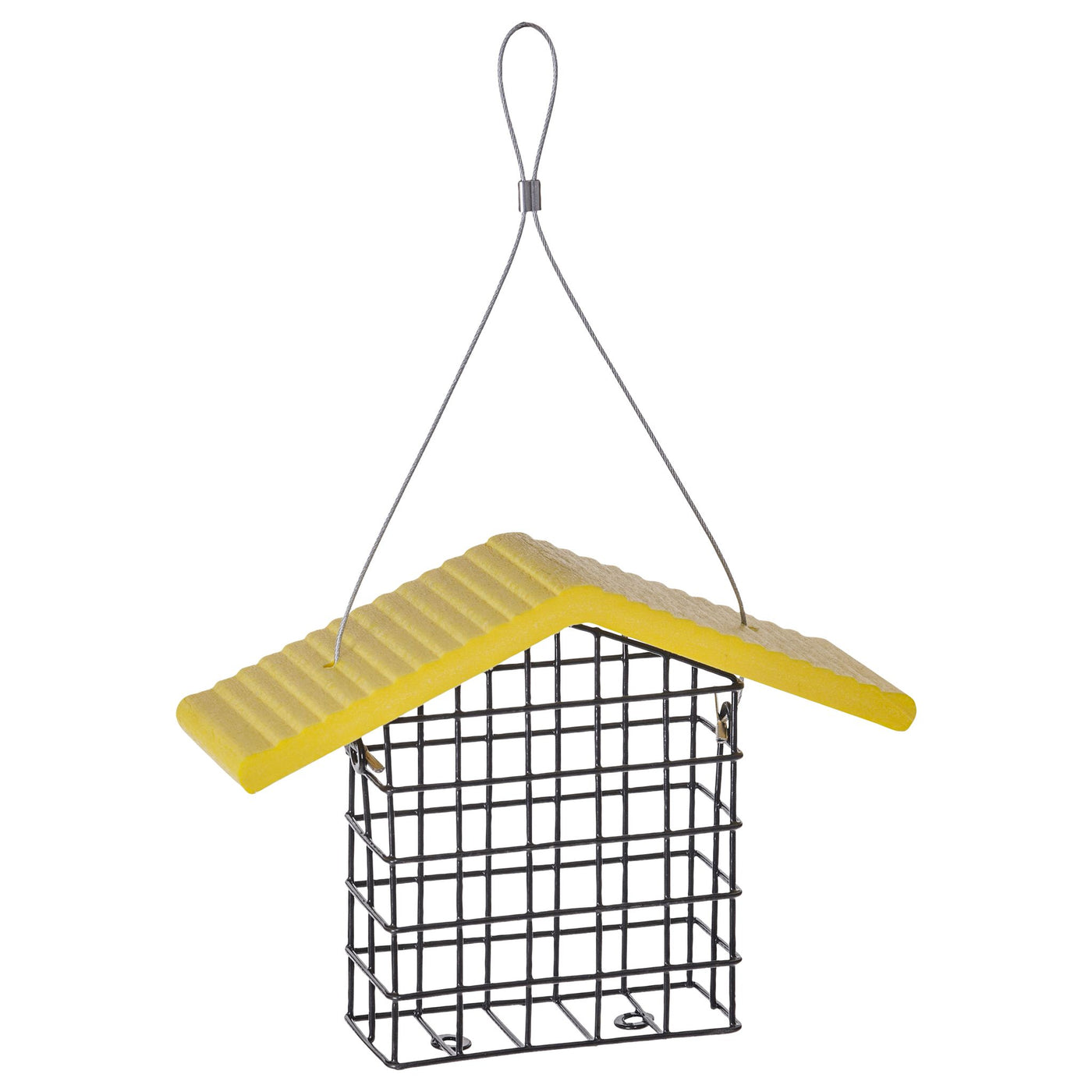 Single Suet Feeder with Recycled Yellow Roof