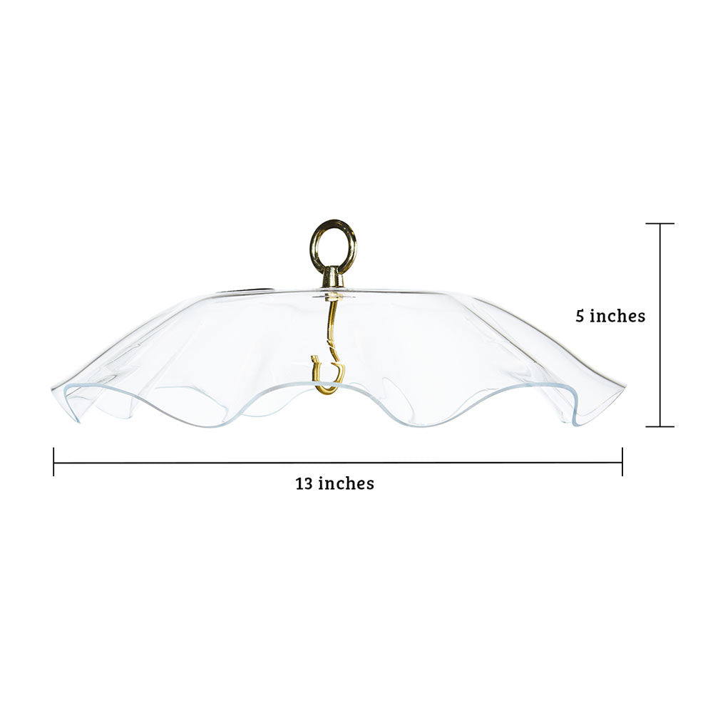 Orange Protective Cover for Hanging Bird Feeder with Scalloped Edges - Birds Choice
