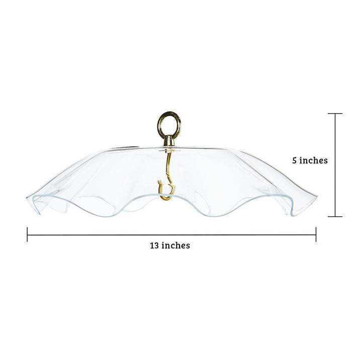 Orange Protective Cover for Hanging Bird Feeder with Scalloped Edges - Birds Choice