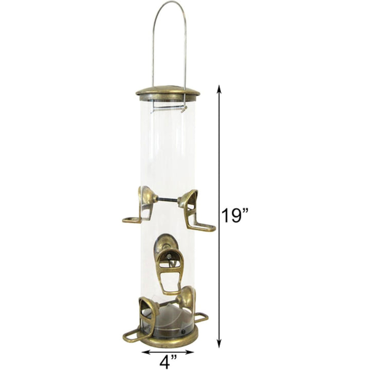 Aspects Quick Clean - Antique Brass Big Tube Bird Feeder - Birds Choice