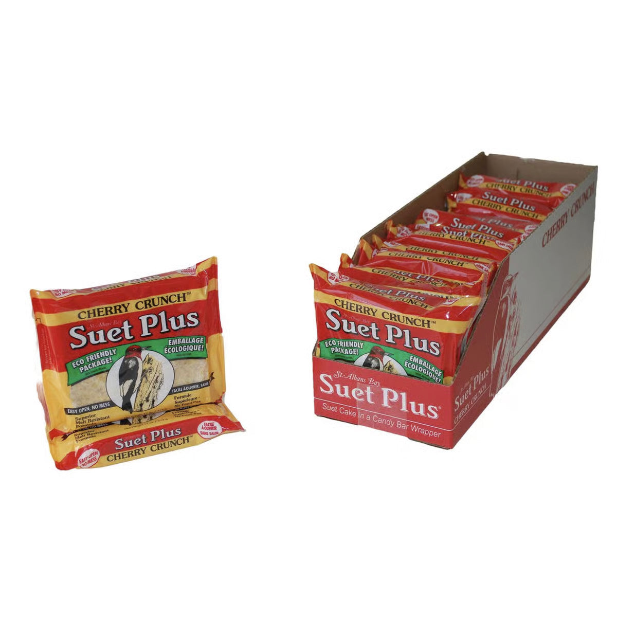 St. Albans Bay Suet Plus Cherry Crunch Suet Wild Bird Food - Case of 12 Cakes