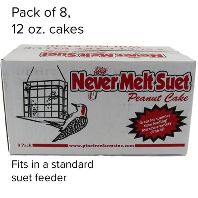 Pine Tree Farms Never-Melt Peanut Suet Cake 12oz. - Value Pack of 8