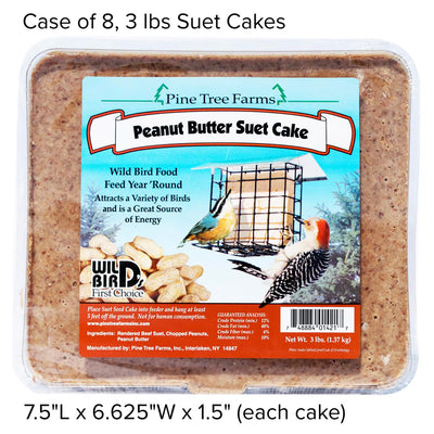 Pine Tree Farms Large Peanut Butter Suet Cake - Case of 8