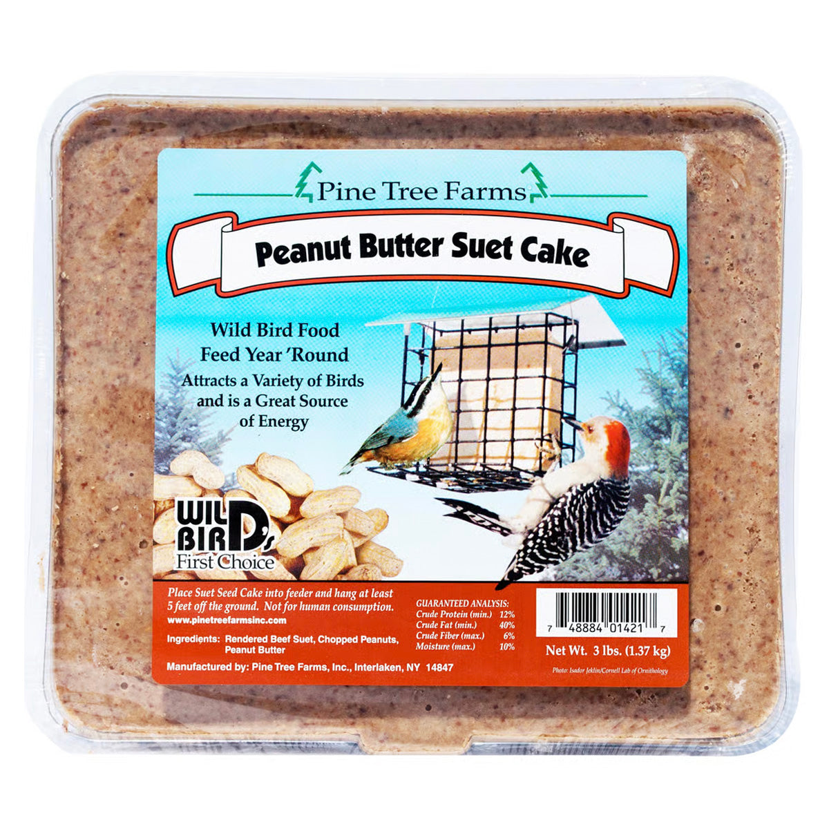 Pine Tree Farms Large Peanut Butter Suet Cake
