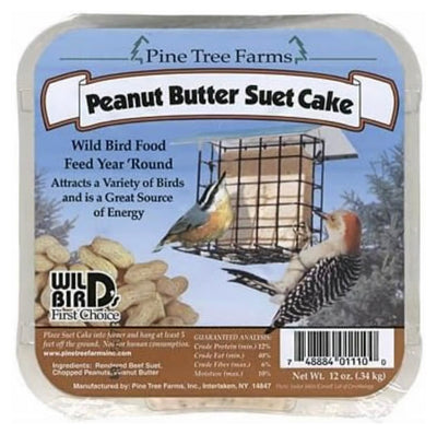 Pine Tree Farms Peanut Butter Suet Cake 12oz. - Case of 12