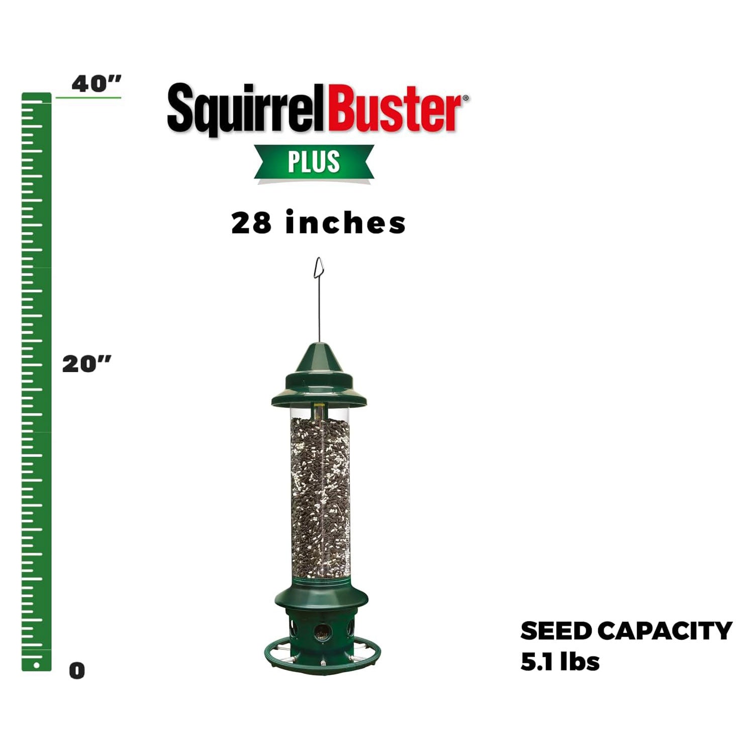 Brome Squirrel Buster Plus Squirrel-proof Bird Feeder w/Cardinal Ring ...