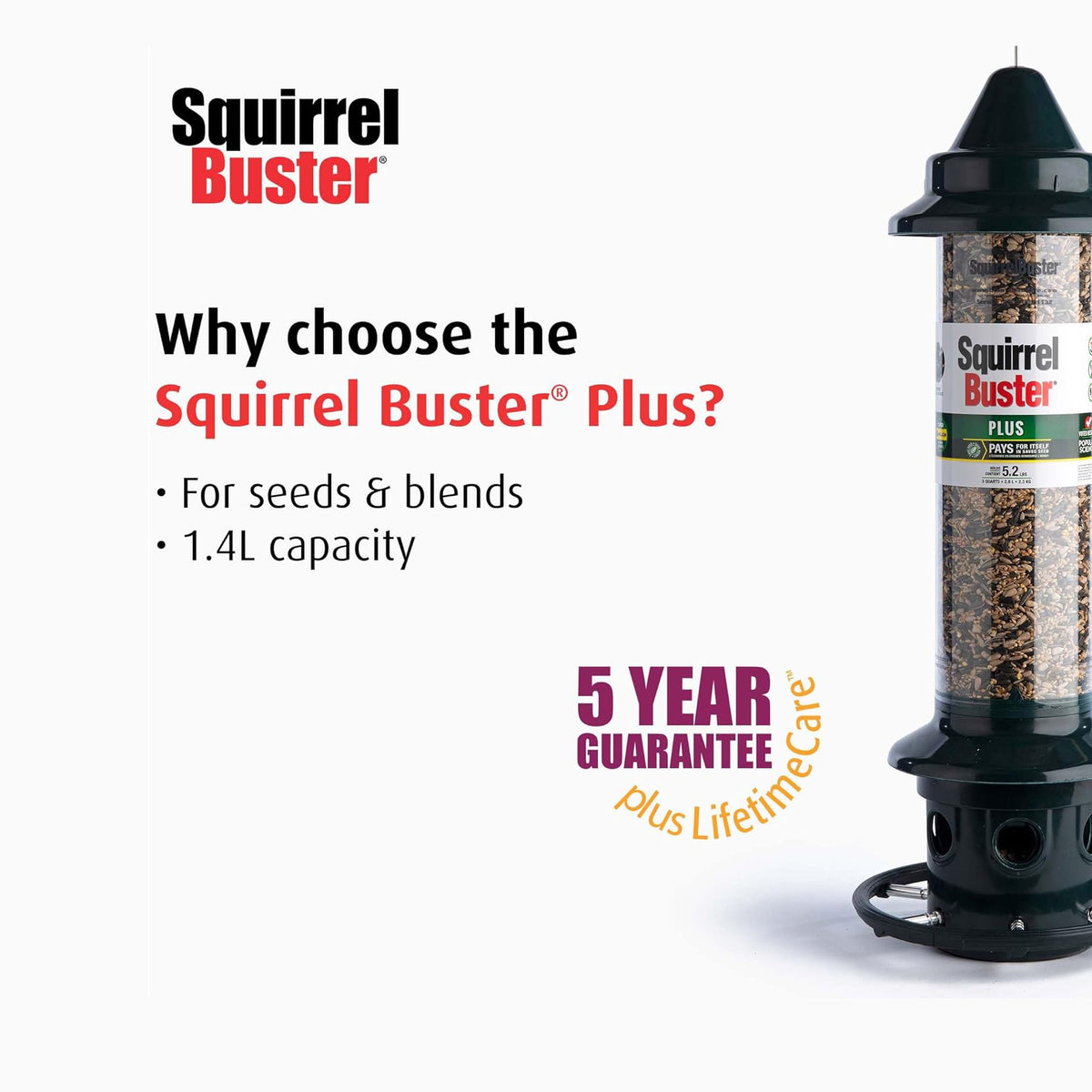 Brome Squirrel Buster Plus Squirrel-proof Bird Feeder w/Cardinal Ring - Birds Choice