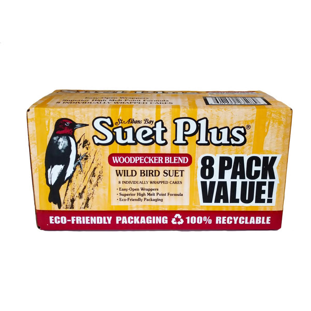 ST. ALBANS BAY WOODPECKER BLEND SUET VALUE PACK - 8 CAKES - Birds Choice