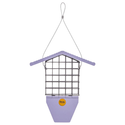 Suet Feeder with Tail Prop for Single Cake in Purple Recycled Plastic - Birds Choice