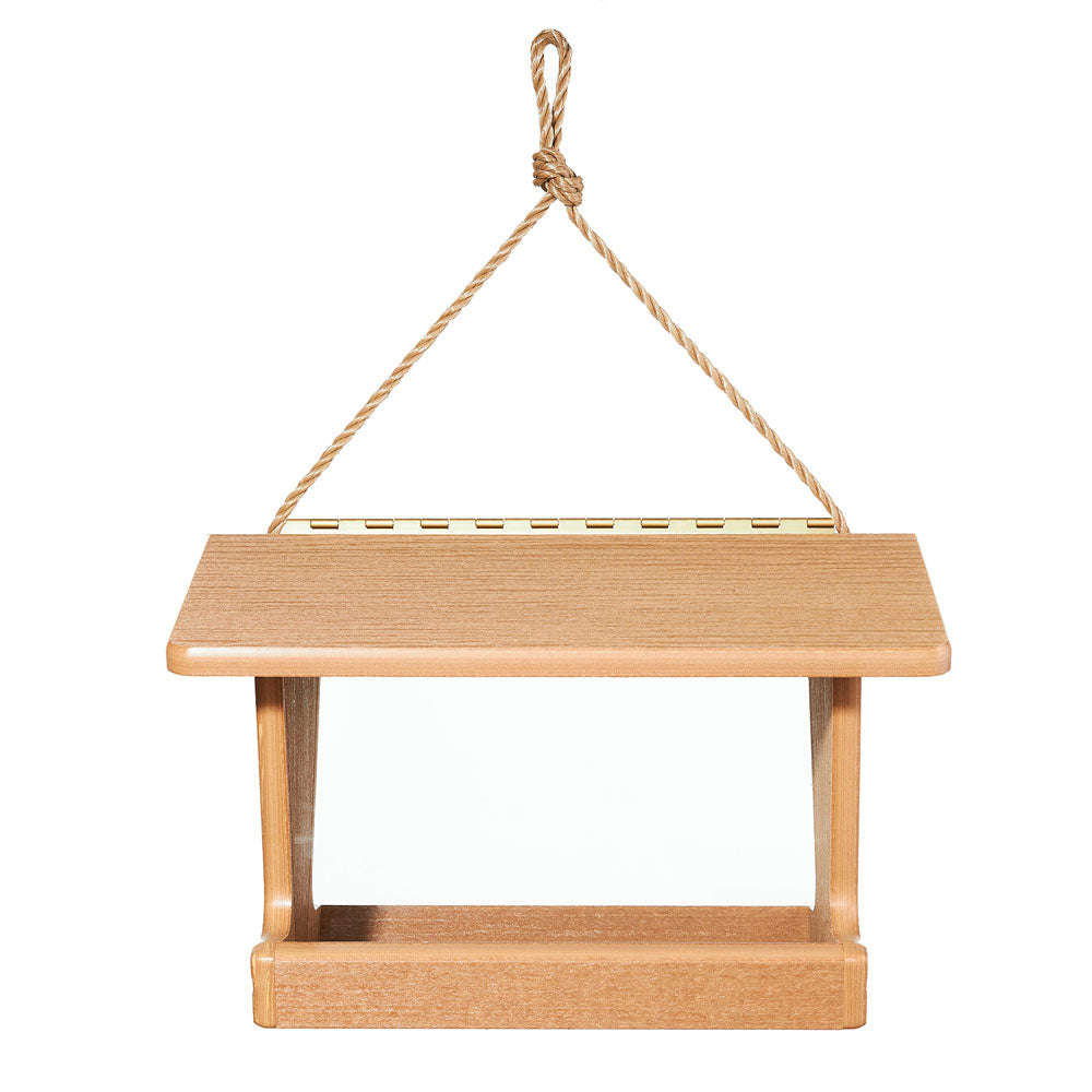 Hopper Bird Feeder Spruce Creek Collection in Natural Teak Recycled Plastic