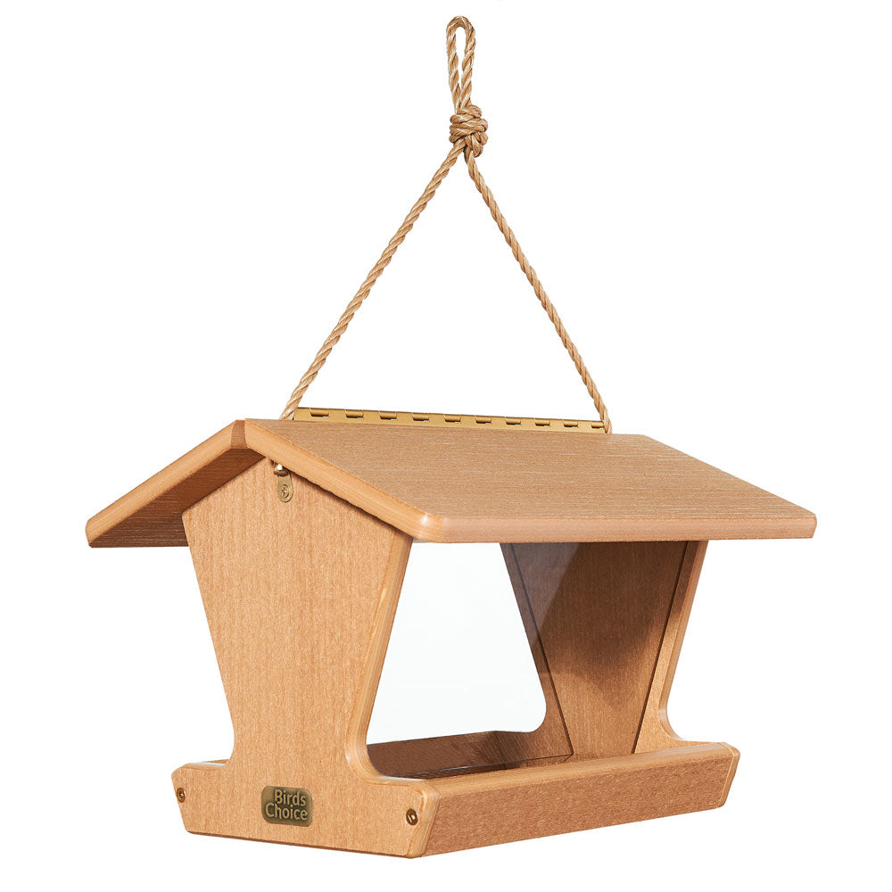 Hopper Bird Feeder Spruce Creek Collection in Natural Teak Recycled Plastic - Birds Choice