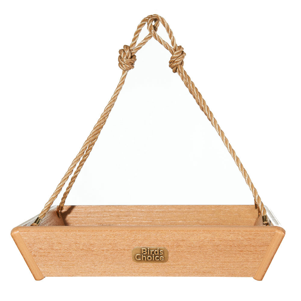 Hanging Tray Bird Feeder Spruce Creek Collection in Natural Teak Recycled Plastic - Birds Choice