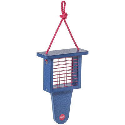 Suet Feeder with Tail Prop Color Pop Collection in Blue Recycled Plastic - Birds Choice