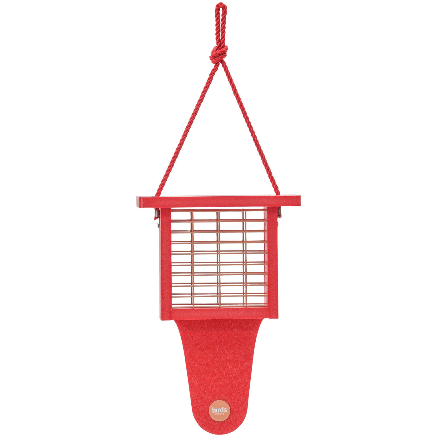 Suet Feeder with Tail Prop Color Pop Collection in Red Recycled Plastic - Birds Choice