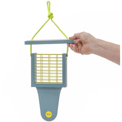 Suet Feeder with Tail Prop Color Pop Collection in Lake Blue Recycled Plastic - Birds Choice