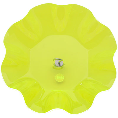 Fluorescent Green Protective Cover for Hanging Bird Feeder with Scalloped Edges - Birds Choice
