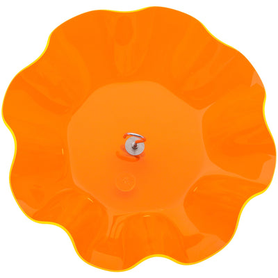 Fluorescent Orange Protective Cover for Hanging Bird Feeder with Scalloped Edges - Birds Choice