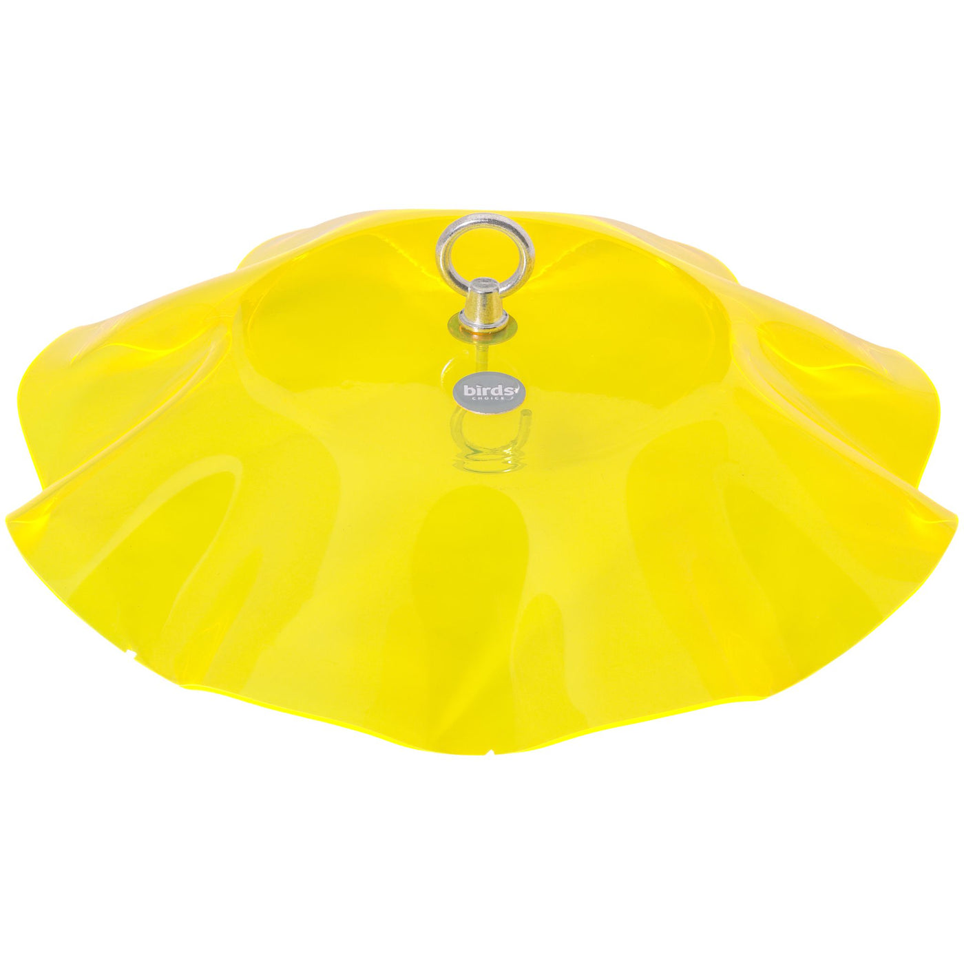 Fluorescent Yellow  Protective Cover for Hanging Bird Feeder with Scalloped Edges - Birds Choice
