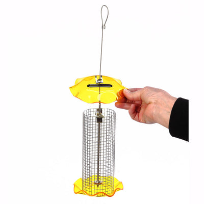 Small Sunflower Seed Forever Feeder with Stainless Steel Screen in Yellow - Birds Choice