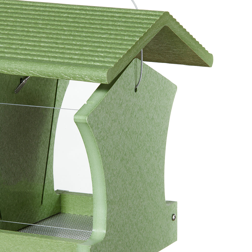 Small Hopper Bird Feeder Kit in Green Recycled Plastic - Birds Choice