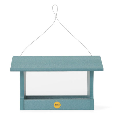 Large Hopper Bird Feeder in Blue Recycled Plastic - Birds Choice