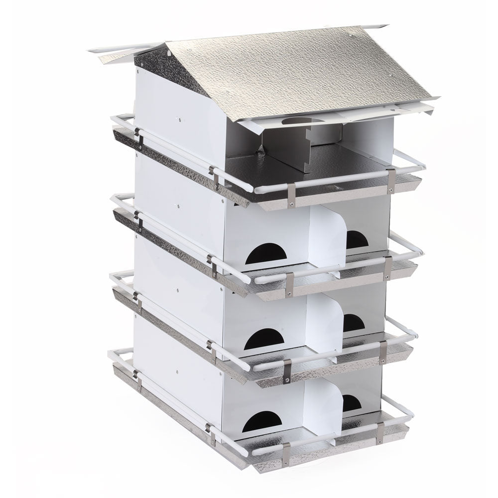 Purple Martin House with Starling Resistant Entrance Holes 4 Floor 16 Room Unassembled - Birds Choice