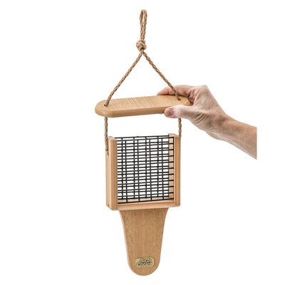 Tail Prop Suet Feeder Spruce Creek Collection in Natural Teak Recycled Plastic - Birds Choice