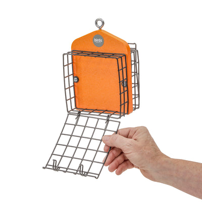 Suet Feeder for Two Cakes in Orange Recycled Plastic - Birds Choice