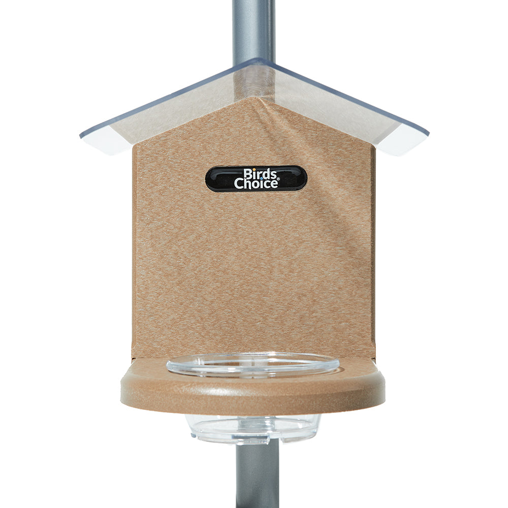 Mealworm Feeder for Pole Mounting in Taupe Recycled Plastic - Birds Choice