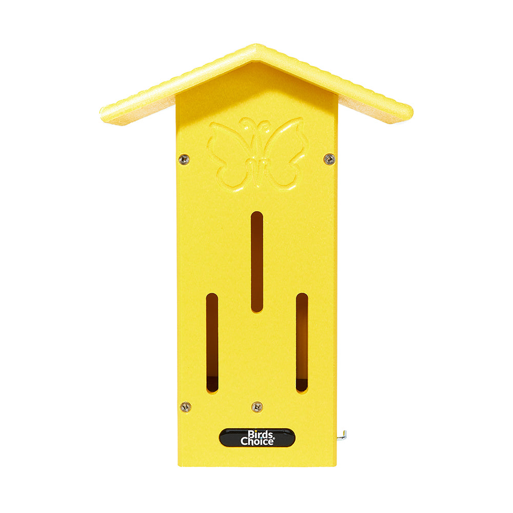 Butterfly House Pole Mounted in Yellow Recycled Plastic - Birds Choice