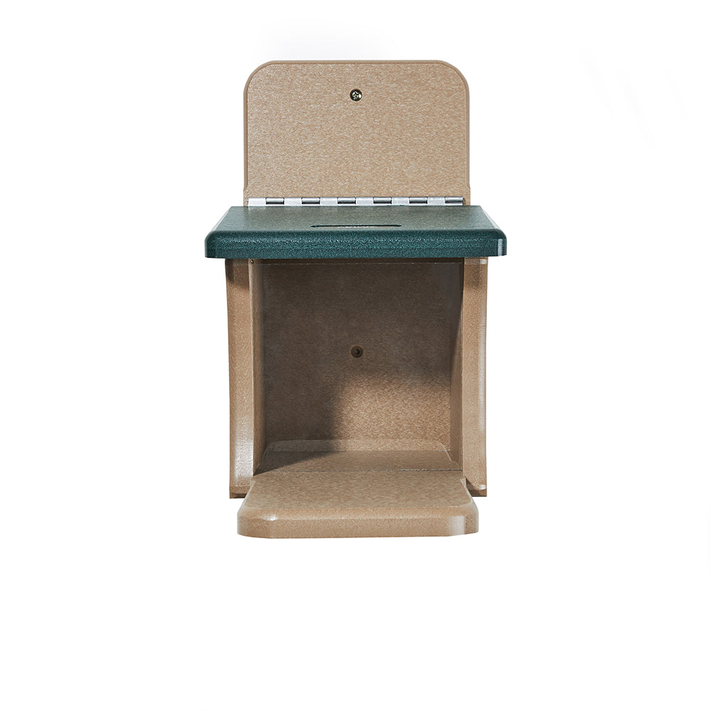 Squirrel Feeder Munch Box in Taupe and Green Recycled Plastic - Birds Choice
