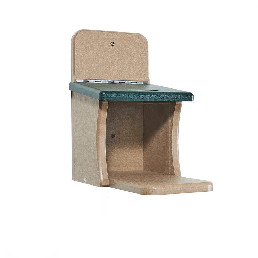 Squirrel Feeder Munch Box in Taupe and Green Recycled Plastic - Birds Choice