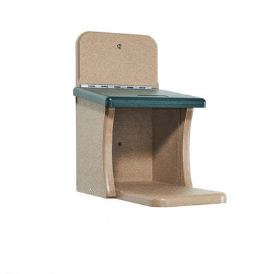Squirrel Feeder Munch Box in Taupe and Green Recycled Plastic - Birds Choice