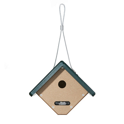 Wren/Chickadee House in Taupe and Green Recycled Plastic - Birds Choice
