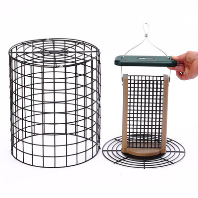 Squirrel Proof 13" Suet Bird Feeder for 2 Cakes with Wire Cage in Recycled Plastic - Birds Choice