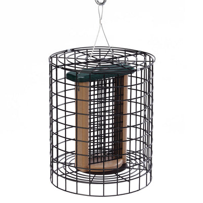 Squirrel Proof 13" Suet Bird Feeder for 2 Cakes with Wire Cage in Recycled Plastic - Birds Choice