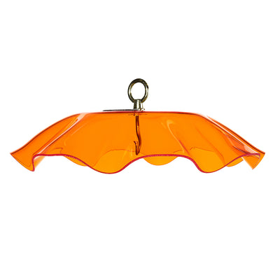 Orange Protective Cover for Hanging Bird Feeder with Scalloped Edges - Birds Choice