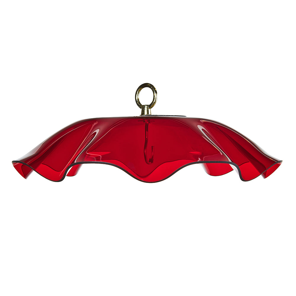 Red Protective Cover for Hanging Bird Feeder with Scalloped Edges - Birds Choice