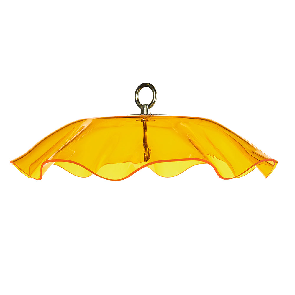 Yellow Protective Cover for Hanging Bird Feeder with Scalloped Edges - Birds Choice
